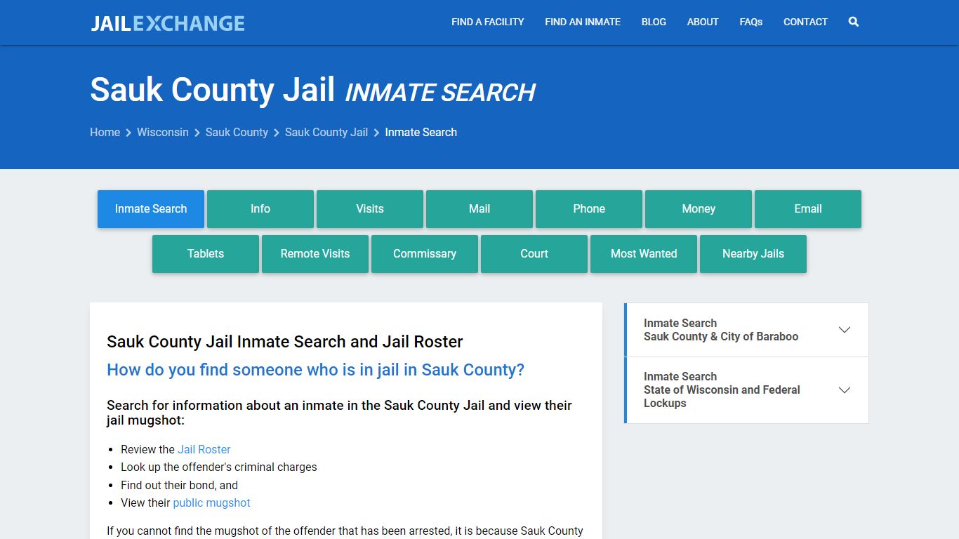 Inmate Search: Roster & Mugshots - Sauk County Jail, WI